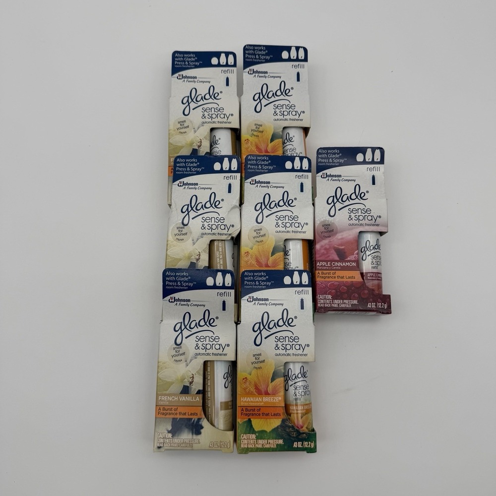(Lot of 7) Glade Sense & Spray Automatic Freshener 1 Refill Discontinued Scents